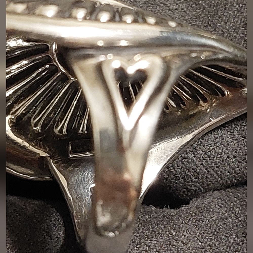 Heart Shaped Sterling Silver Ring - Picture 8 of 9